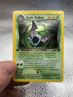 Pokemon English Dark Golbat 7/82 1st Edition Team Rocket Holo w/Swirl 🌀 NM- LP! - Image 4