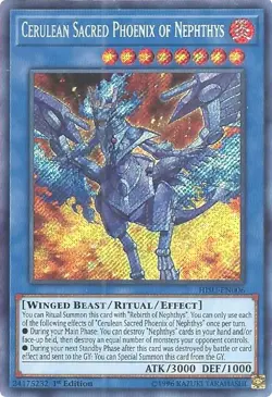 Cerulean Sacred Phoenix of Nephthys-Secret Rare - 1st Edition - HISU-EN006 - ... - Image 1
