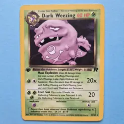 Pokemon Cards: Team Rocket 1st Edition Rare Non Holo: Dark Weezing 31/82 - Image 1