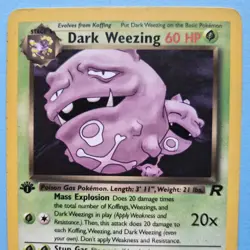 Pokemon Cards: Team Rocket 1st Edition Rare Non Holo: Dark Weezing 31/82 - Image 2