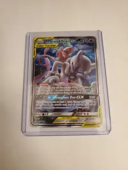 Pokemon Mewtwo and Mew GX Tag Team Card Holofoil Rare SM Promos - Image 2