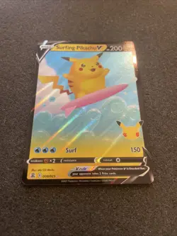 Surfing Pikachu V 006/025 Celebrations NM Ultra Rare Pokemon Card - Image 2
