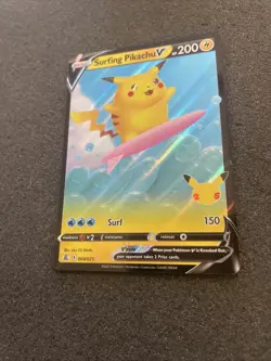 Surfing Pikachu V 006/025 Celebrations NM Ultra Rare Pokemon Card - Image 4