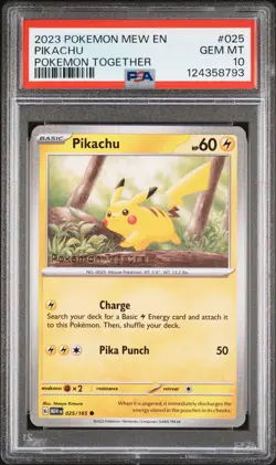 2023 POKEMON MEW EN-151 POKEMON TOGETHER #025 PIKACHU PSA 10 - Image 1