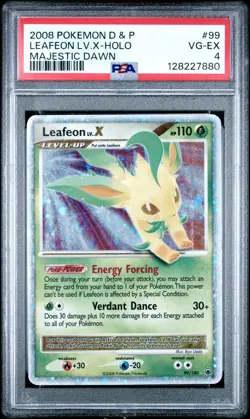 2008 POKEMON DIAMOND & PEARL MAJESTIC DAWN #99 LEAFEON LV.X-HOLO PSA 4 - Image 1