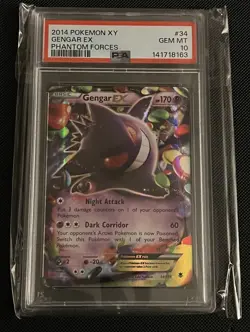 2014 POKEMON XY PHANTOM FORCES 34 GENGAR EX PSA 10 GEM MINT - Image 1