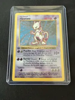 Mewtwo Base Set 1st Edition Shadowless Holo 10/102 Pokemon - Image 2