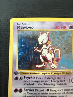 Mewtwo Base Set 1st Edition Shadowless Holo 10/102 Pokemon - Image 3