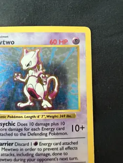 Mewtwo Base Set 1st Edition Shadowless Holo 10/102 Pokemon - Image 4