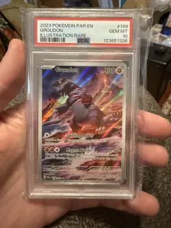 2023 Pokemon English Paradox Rift Groudon Illustration Rare #199/182 PSA 10 - Image 1