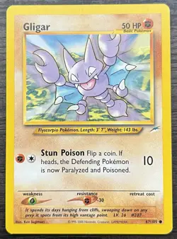 Gligar 67/105 Neo Destiny Pokemon TCG WOTC Lightly Played Common LP - Image 1
