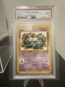 Pokemon 2002 League Mew Black Star Promo #47 PSA 9 Mint - Image 1