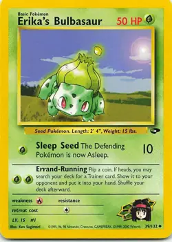 Erika's Bulbasaur 39/132 Gym Challenge Uncommon LP Pokemon TCG - Image 1