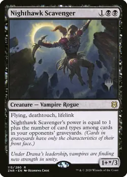 MTG Planeswalker Stamp Promo R Nighthawk Scavenger #115 Zendikar Rising - Image 1
