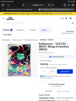 Pokemon Bulbasaur 133/132 (Mega Evolution Promo) Holo foil - Image 4