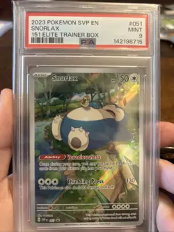 Pokemon TCG Snorlax 151 Promo Card PSA 9 - Image 1