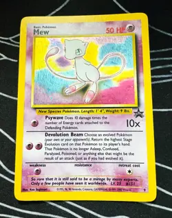 Mew Holo Wizards of the Coast Black Star Promo #9 Pokemon League 2000 - Image 2
