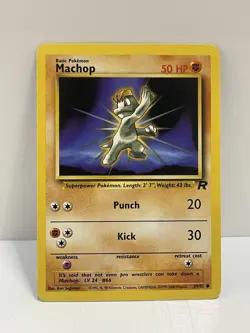 Pokemon WOTC TCG Vintage Machop 59/82 Team Rocket Regular MP - Image 1