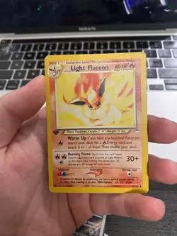 1999 Pokemon Vintage Card 1st Edition Light Flareon 46/105 (Never Played) - Image 1