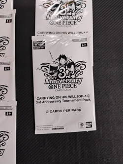 One Piece - OP13 Carrying on His Will - 3rd Anniversary Tournament Pack x10 - Image 2