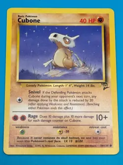 Cubone Pokemon Card - Base Set 2 #70/130 - Vintage 2000 Near Mint TCG - Image 3