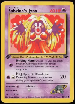 Sabrina's Jynx [1st Edition] #57 Gym Challenge Pokemon Card - Image 1