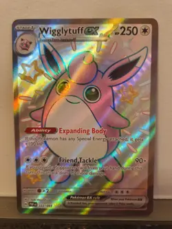 Pokemon TCG Wigglytuff Scarlet & Violet Paldean Fates Card 222/091 Baby Shiny - Image 1