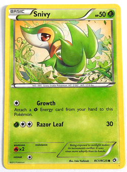 POKEMON SNIVY RC1/RC25 RADIANT CARD LEGENDARY TREASURES 2013 POKEMON LP - Image 1