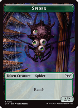 x4 Spider TDSK Duskmourn MTG 12 TOKEN M/NM 4x - Image 1