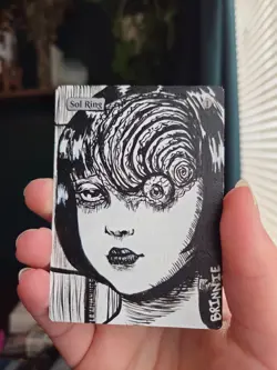 MTG Hand Painted Alter Uzumaki Junji Sol Ring by BrinnieMakes Magic the Gatherin - Image 1