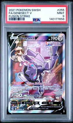 PSA 9 GENESECT V 255/264 FULL ART FUSION STRIKE POKEMON 😍 - Image 1