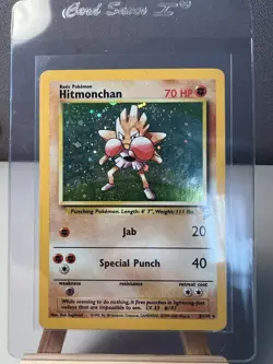 Pokemon TCG Hitmonchan Base Set 2 Holo Unlimited Rare Card 8/130 HP - Image 1
