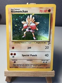 Pokemon TCG Hitmonchan Base Set 2 Holo Unlimited Rare Card 8/130 HP - Image 2