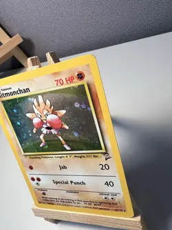 Pokemon TCG Hitmonchan Base Set 2 Holo Unlimited Rare Card 8/130 HP - Image 3