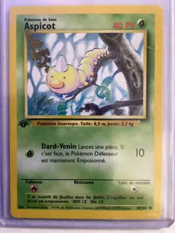 Pokemon 1st Edition Base Set Aspicot Weedle 69/102 FRENCH Vintage 1999 NICE !!! - Image 1