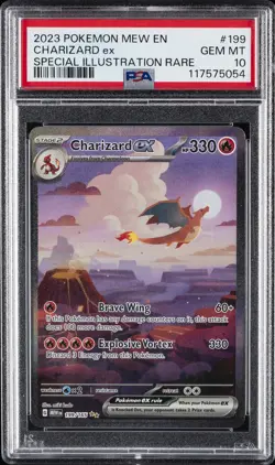 2023 POKEMON MEW EN-151 SPECIAL ILLUSTRATION RARE #199 CHARIZARD EX PSA 10 - Image 1