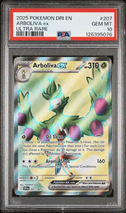 2025 Pokemon Destined Rivals Arboliva ex #207 Ultra Rare PSA 10 GEM MINT - Image 1