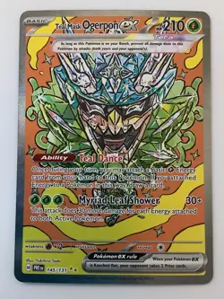 Pokemon Teal Mask Ogerpon ex 145/131 Sv: Prismatic Evolutions Holo - Image 1