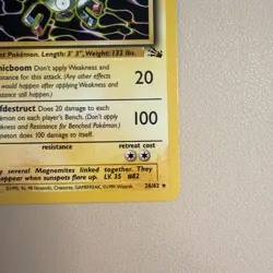 Pokemon TCG Magneton Fossil Card 26/62 Unlimited Non-Holo Rare, LP+ - Image 3