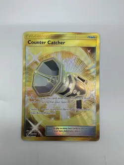 Pokemon Sun & Moon Crimson Invasion 120/111 Secret Rare Gold Counter Catcher - Image 1