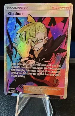 Pokemon TCG Gladion Trainer SM Crimson Invasion Ultra Rare Holo Card #109/111 - Image 1