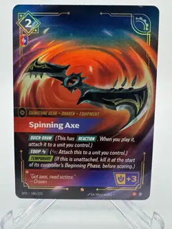Spinning Axe 186/221 Riftbound Spiritforged TCG Epic Card English C - Image 1