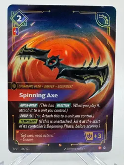 Spinning Axe 186/221 Riftbound Spiritforged TCG Epic Card English A - Image 1