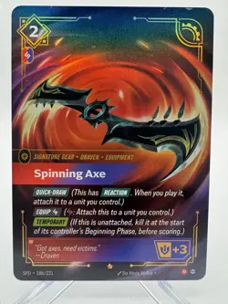 Spinning Axe 186/221 Riftbound Spiritforged TCG Epic Card English B - Image 1