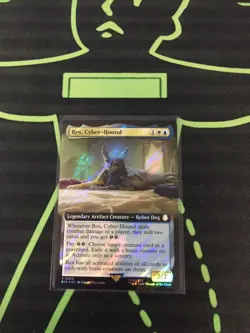 MTG Magic The Gathering Rex, Cyber-Hound Extended Art Surge Foil - Image 1