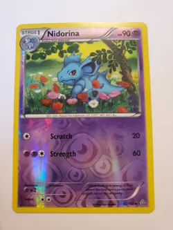 Pokemon TCG 2015 XY: Primal Clash Card -- Nidorina #67/160 Reverse Holo LP - Image 1