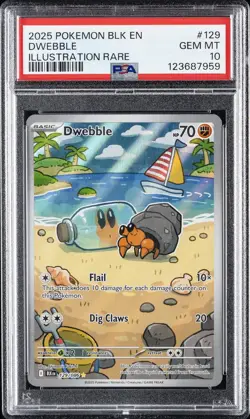 2025 POKEMON BLK EN-BLACK BOLT ILLUSTRATION RARE #129 DWEBBLE PSA 10 - Image 1