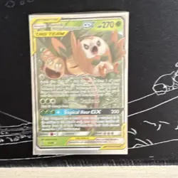 Pokemon Rowlet & Alolan Exeggutor GX TAG TEAM Ultra Rare Holo 1/236 Unified Min… - Image 1