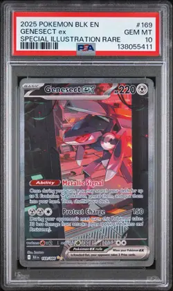 Pokemon Genesect ex 169/086 Sv: Black Bolt Special Illustration Rare PSA 10 - Image 1
