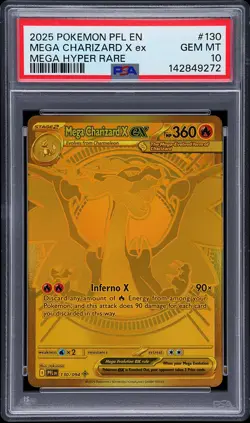 2025 POKEMON PFL EN-PHANTASMAL FLAMES MEGA HYPER RARE MEGA CHARIZARD X EX PSA 10 - Image 1